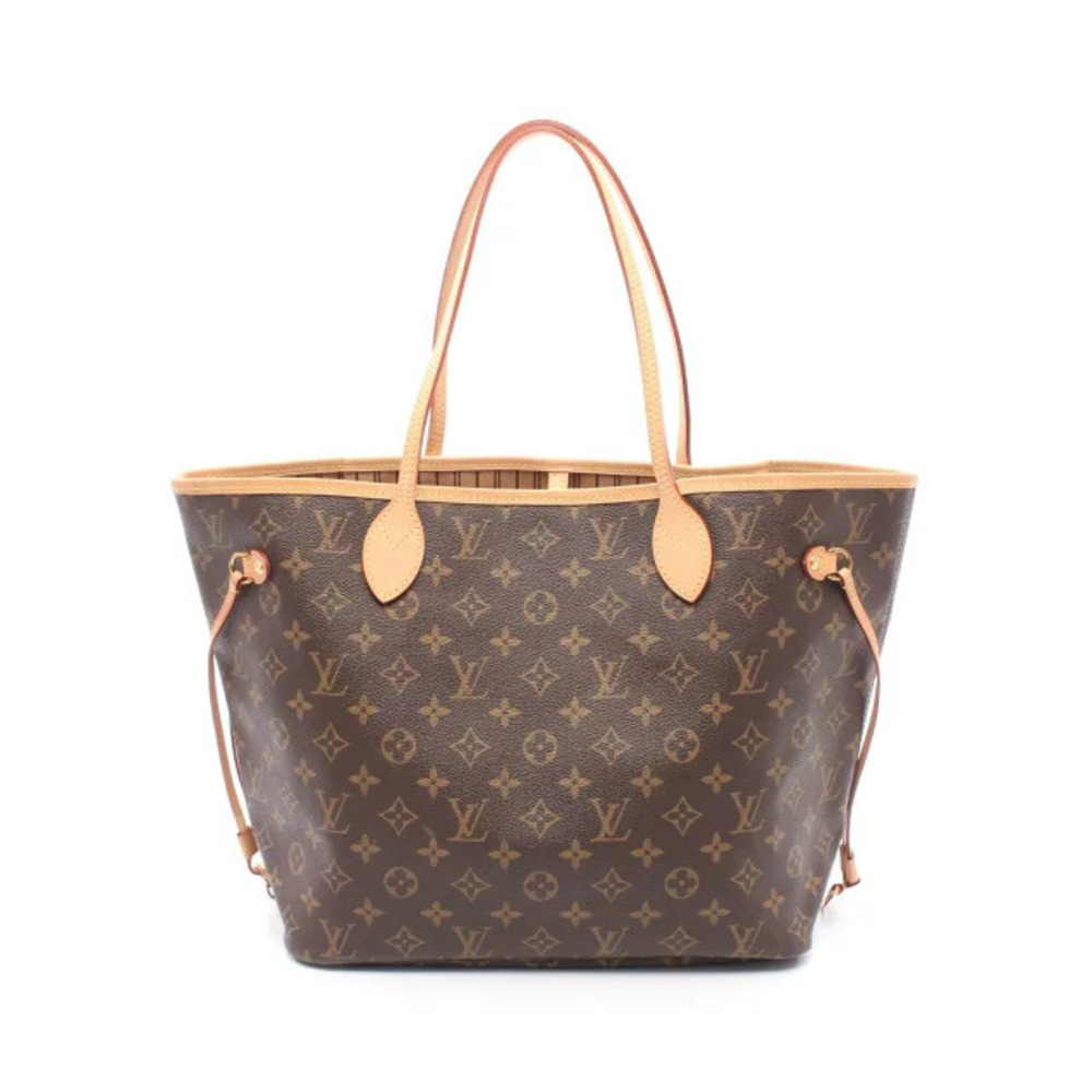 Louis Vuitton Neverfull Monogram Tote Bag Canvas Leather Brown